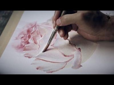 Видеоурок ЛаФе "Рисуем двуцветную розу акварелью"